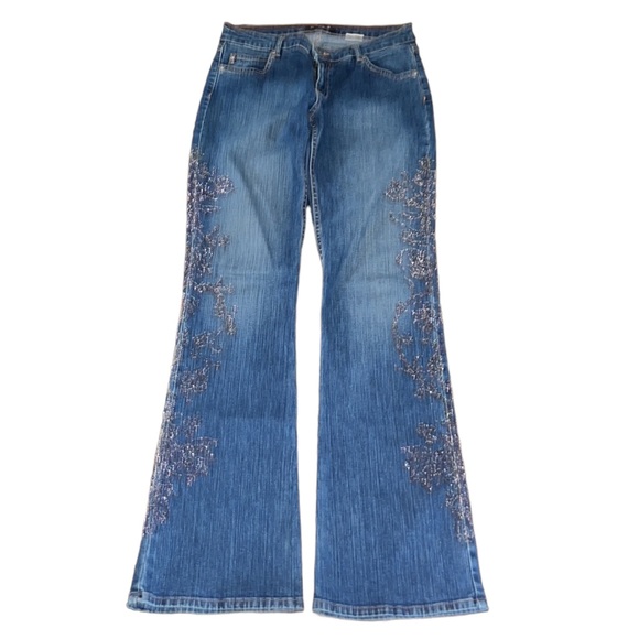 ALLEN B. "BY ALLEN SCHWARTZ" JEANS Embellished Crystal Hand Design - Picture 3 of 7